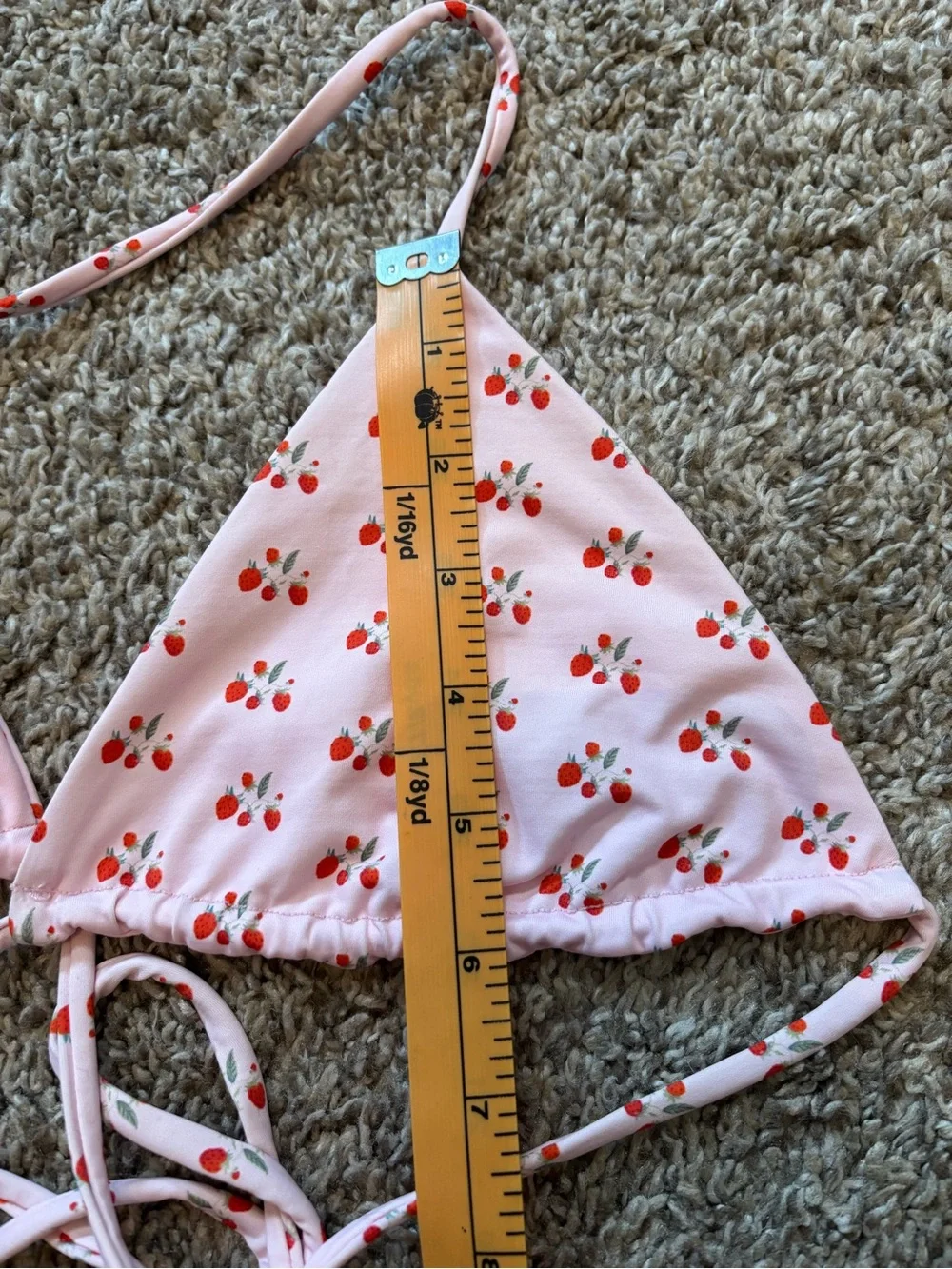 Frankie’s Bikinis Tia Baby Pink Strawberry Bikini Top